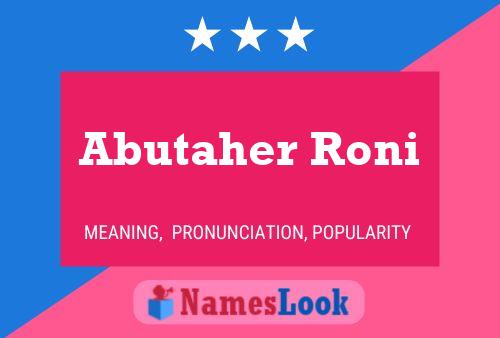 Póster del nombre Abutaher Roni