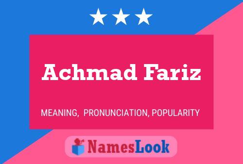 Póster del nombre Achmad Fariz