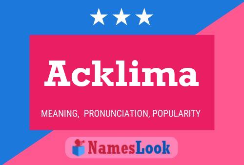 Póster del nombre Acklima