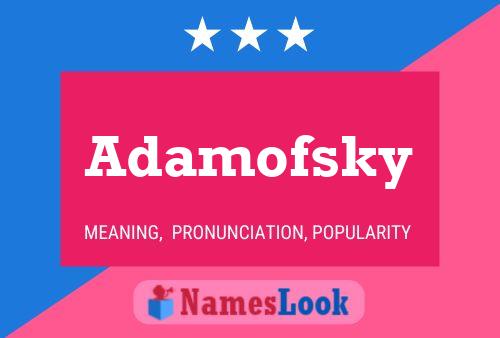 Póster del nombre Adamofsky