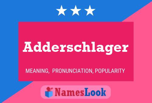 Póster del nombre Adderschlager