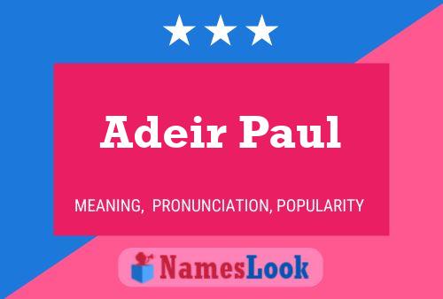 Póster del nombre Adeir Paul