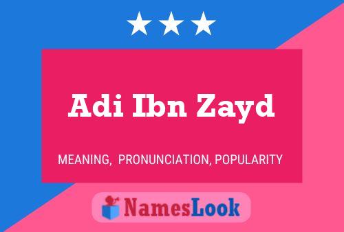 Póster del nombre Adi Ibn Zayd