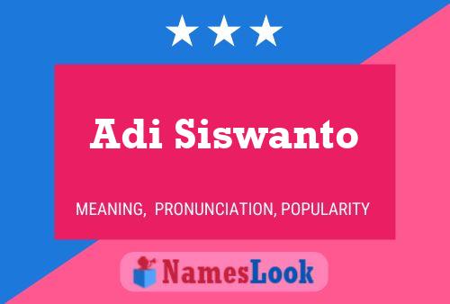 Póster del nombre Adi Siswanto