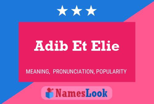 Póster del nombre Adib Et Elie