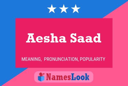 Póster del nombre Aesha Saad