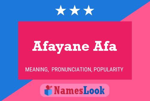 Póster del nombre Afayane Afa