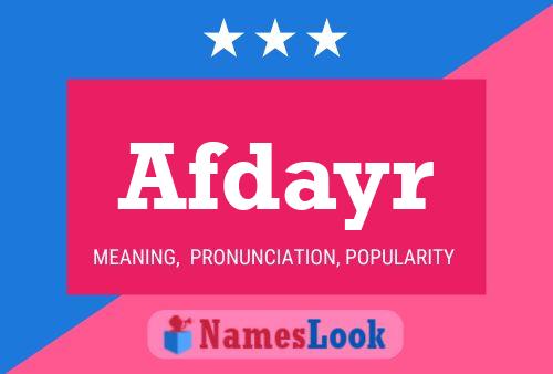 Póster del nombre Afdayr