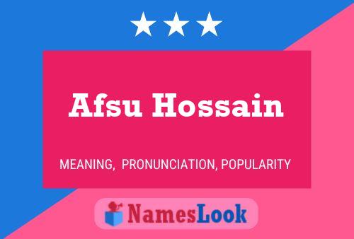 Póster del nombre Afsu Hossain