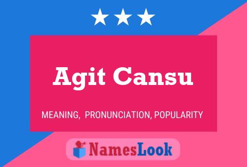 Póster del nombre Agit Cansu