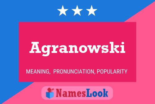 Póster del nombre Agranowski