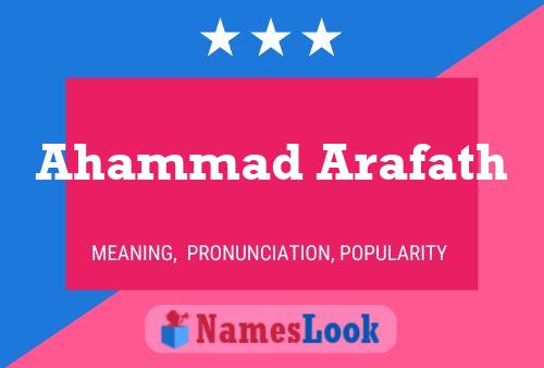 Póster del nombre Ahammad Arafath