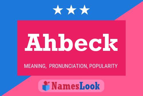 Póster del nombre Ahbeck