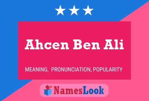 Póster del nombre Ahcen Ben Ali