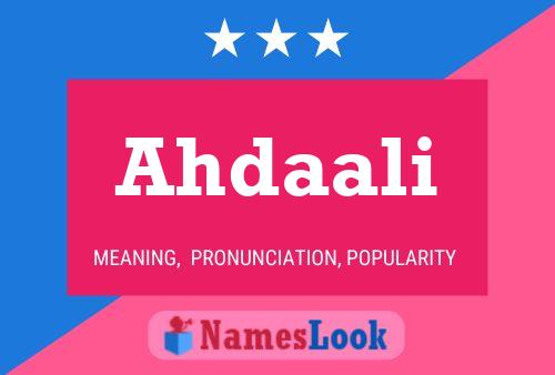 Póster del nombre Ahdaali