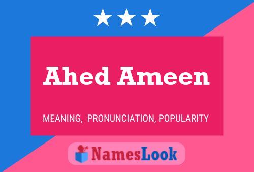 Póster del nombre Ahed Ameen