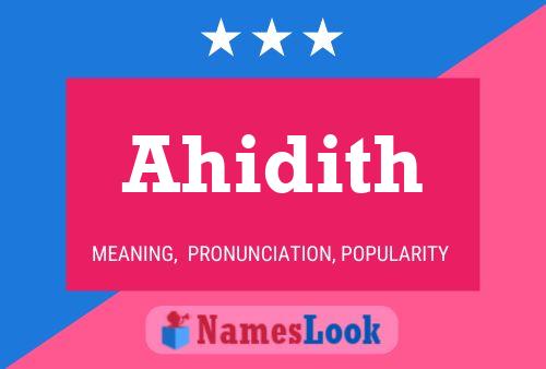 Póster del nombre Ahidith