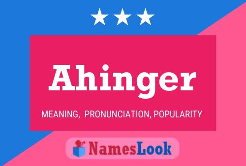 Póster del nombre Ahinger