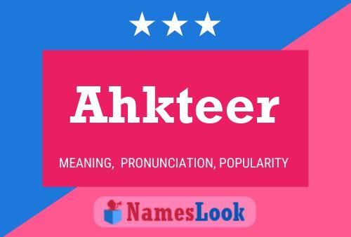 Póster del nombre Ahkteer