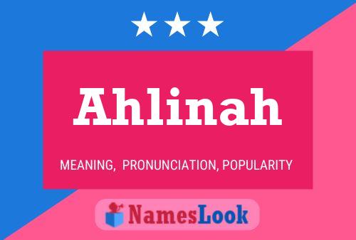 Póster del nombre Ahlinah