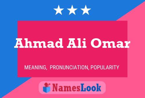 Póster del nombre Ahmad Ali Omar