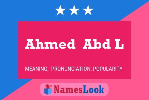 Póster del nombre Ahmed  Abd L