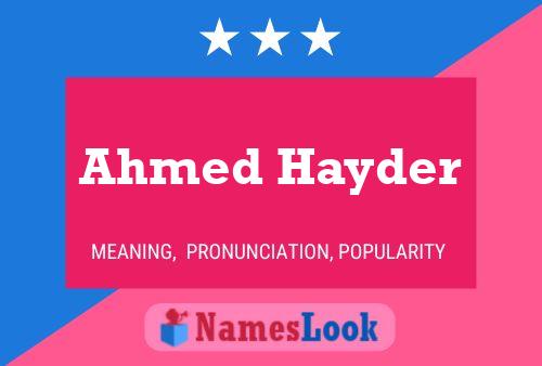 Póster del nombre Ahmed Hayder