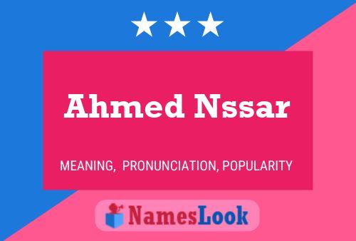 Póster del nombre Ahmed Nssar