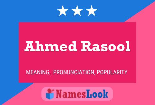 Póster del nombre Ahmed Rasool