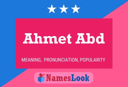 Póster del nombre Ahmet Abd