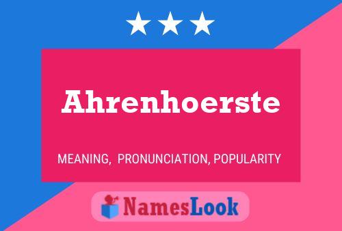 Póster del nombre Ahrenhoerste