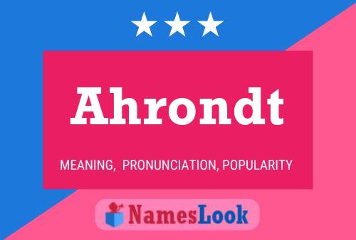 Póster del nombre Ahrondt