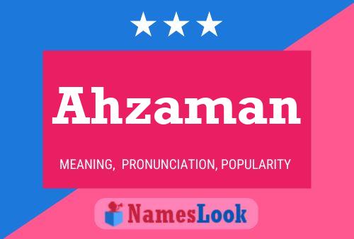 Póster del nombre Ahzaman