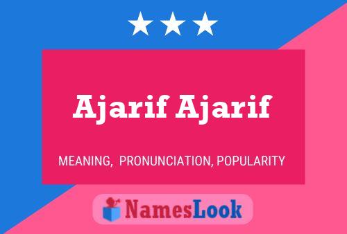 Póster del nombre Ajarif Ajarif