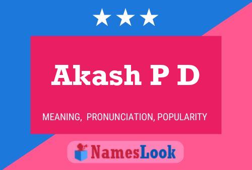 Póster del nombre Akash P D