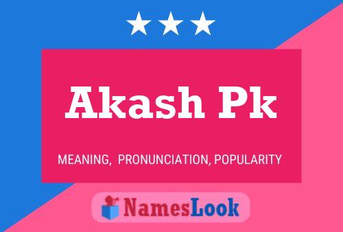 Póster del nombre Akash Pk