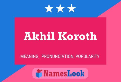 Póster del nombre Akhil Koroth