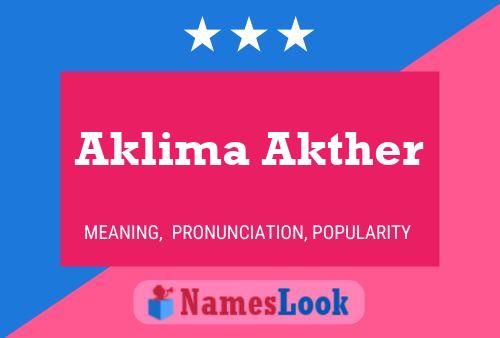 Póster del nombre Aklima Akther