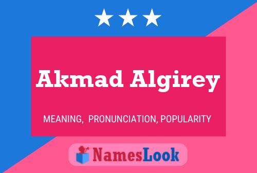 Póster del nombre Akmad Algirey