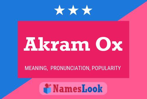 Póster del nombre Akram Ox