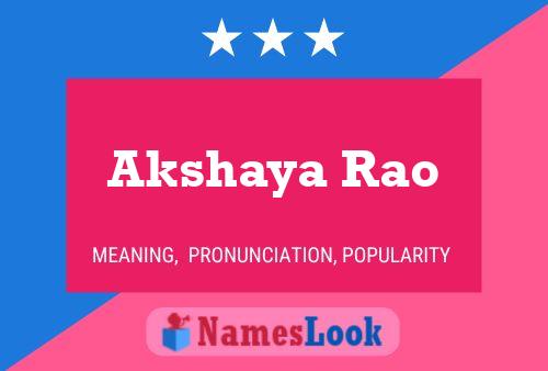 Póster del nombre Akshaya Rao