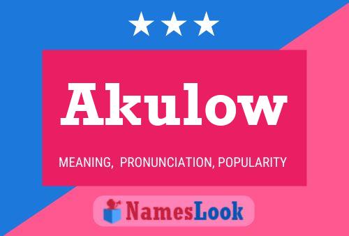 Póster del nombre Akulow