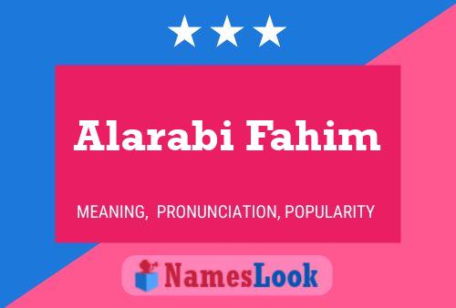 Póster del nombre Alarabi Fahim