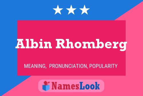 Póster del nombre Albin Rhomberg