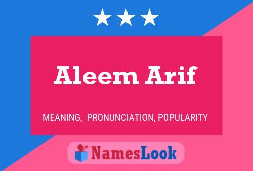 Póster del nombre Aleem Arif