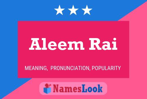 Póster del nombre Aleem Rai