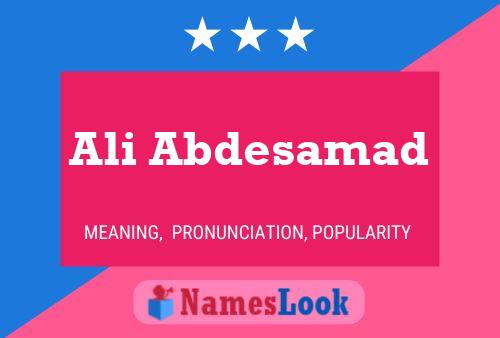 Póster del nombre Ali Abdesamad