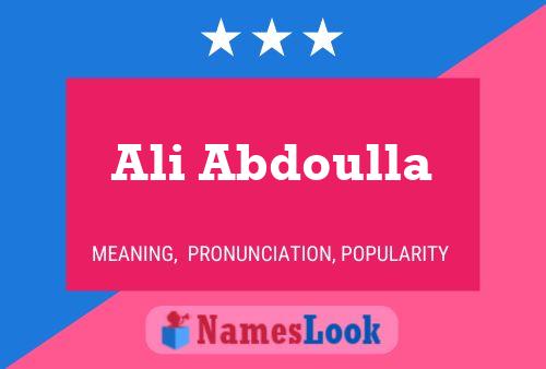 Póster del nombre Ali Abdoulla