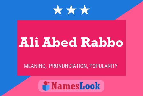 Póster del nombre Ali Abed Rabbo