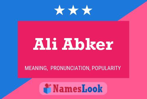 Póster del nombre Ali Abker